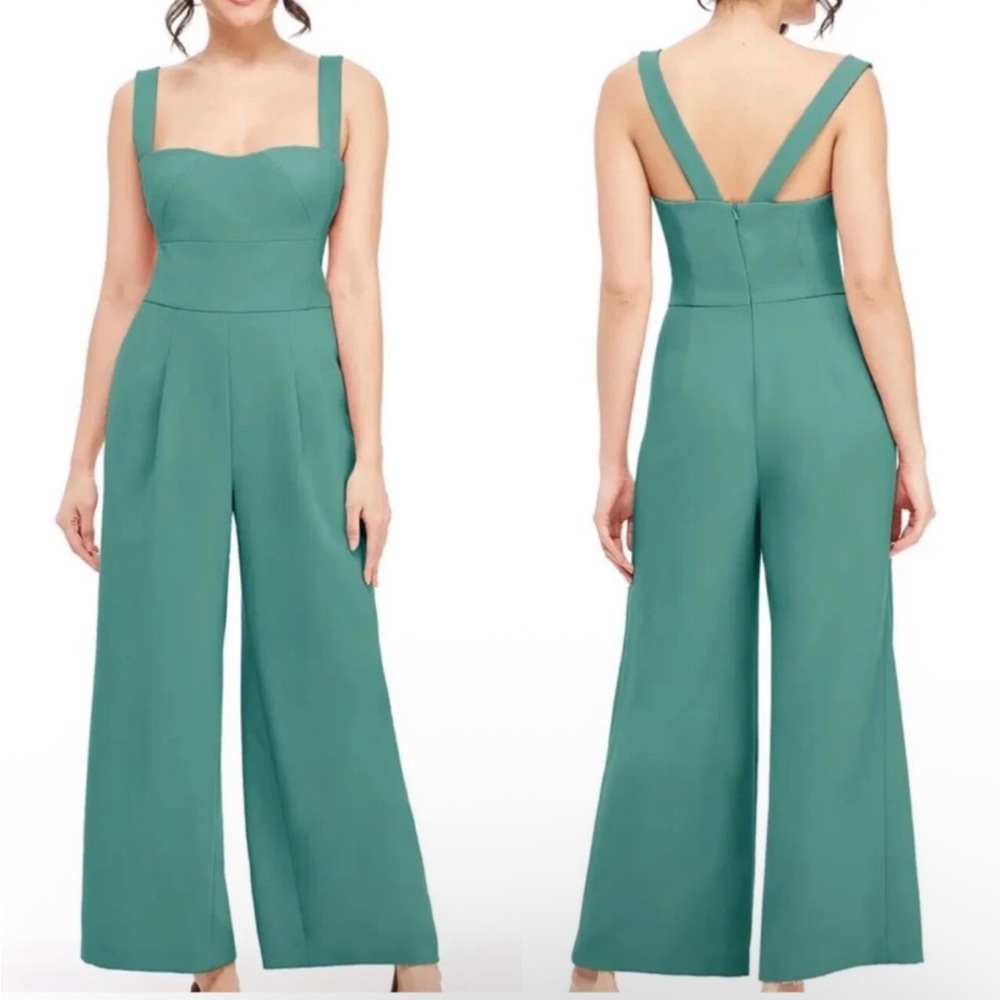 Gal Meets Glam NWT Nicole Teal Jumpsuit Women's Size 12 Sleeveless Cocktail